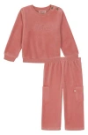 Juicy Couture Velour Sweatshirt & Joggers Set In Pink