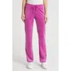 Juicy Couture Velour Wide Leg Track Pants In Electric Violet
