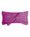 Juicy Couture Velvet Bow Decorative Pillow, 10" X 18" In Electric Violet Purple
