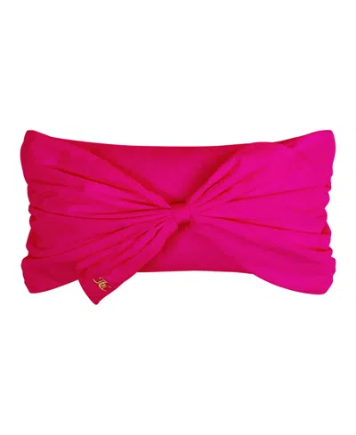 JUICY COUTURE VELVET BOW DECORATIVE PILLOW, 10" X 18"