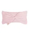 Juicy Couture Velvet Bow Decorative Pillow, 10" X 18" In Marshmallow Pink