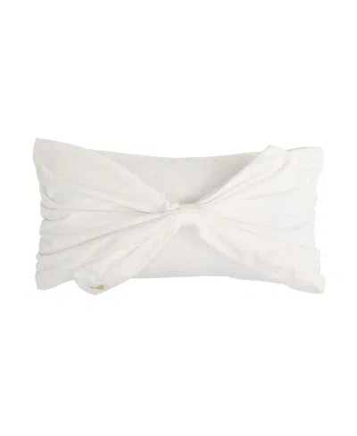 Juicy Couture Velvet Bow Decorative Pillow, 10" X 18" In White