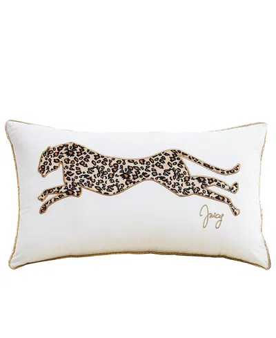 Juicy Couture Velvet Cheetah Decorative Pillow, 14" X 24 In White