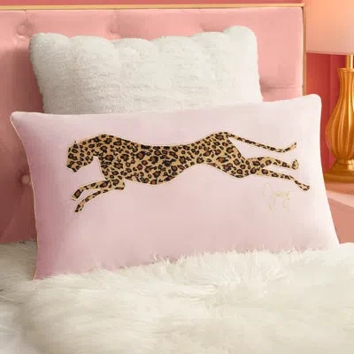 Juicy Couture Velvet Cheetah Plush Decorative Pillows In Blush