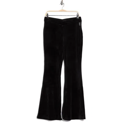 Juicy Couture Velvet Flare Leg Pants In Black