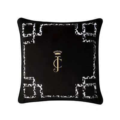 Juicy Couture Velvet Lattice Pillow In Black