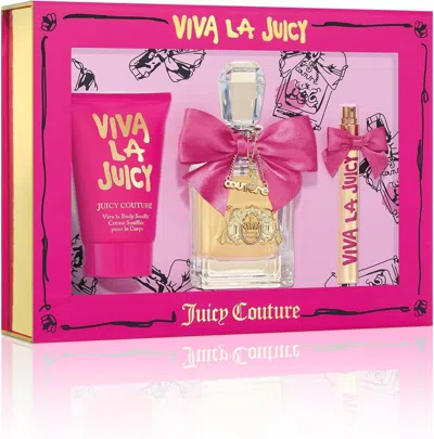 Juicy Couture Viva La Juicy 3 Pcs Set For Women: 3.4 Eau De Parfum Spray + 0.33 Eau De Parfum Spray + 4.2 Body Sou In Multi