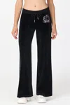 Juicy Couture Wide Leg Track Pants In Black