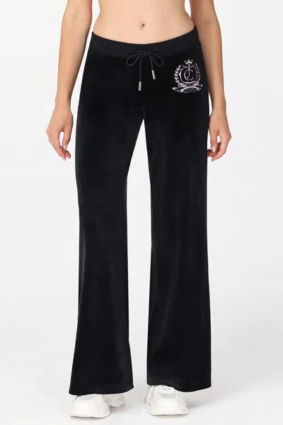 Juicy Couture Wide Leg Track Pants In Black
