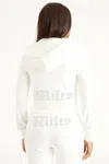 Juicy Couture Wifey Customizable Big Bling Velour Hoodie In White