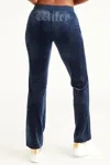 Juicy Couture Wifey Customizable Big Bling Velour Track Pants In Blue