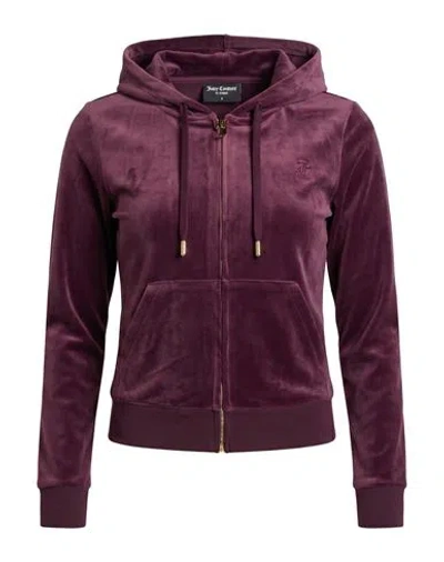 Juicy Couture Woman Sweatshirt Burgundy Size Xs Polyester, Elastane In Purple