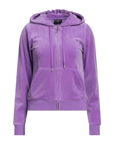 Juicy Couture Woman Sweatshirt Purple Size L Polyester, Elastane