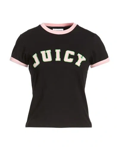 Juicy Couture Woman T-shirt Black Size Xl Cotton, Elastane