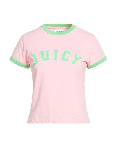 Juicy Couture Woman T-shirt Light Pink Size L Cotton, Elastane