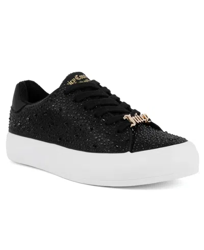 Juicy Couture Women's Alanis B Rhinestone Lace-up Platform Sneakers In Black