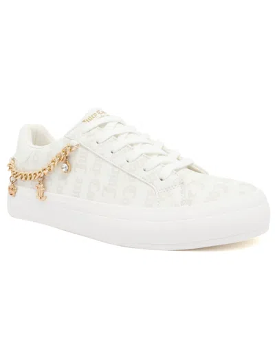 Juicy Couture Women's Almira Platform Round-toe Faux Leather Sneakers In White