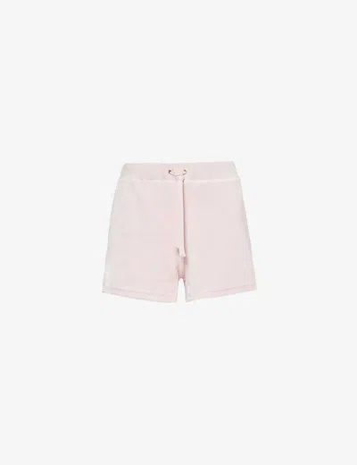 Juicy Couture Womens Almond Blossom Renaissance Relaxed-fit Velour Shorts In Pink