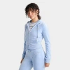 Juicy Couture Women's Angel Reese X Big Bling Velour Full-zip Hoodie In Blue