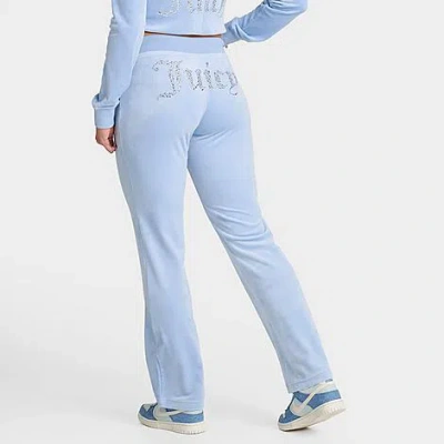 Juicy Couture Women's Angel Reese X Big Bling Velour Track Pants In Blue