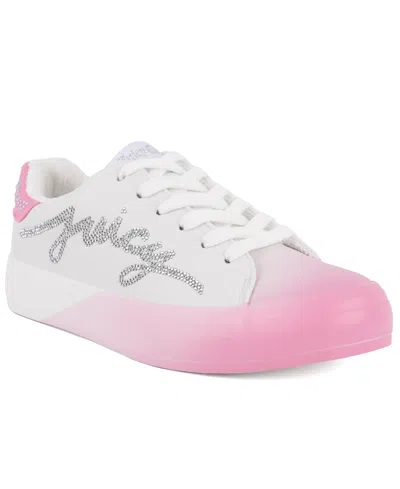 Juicy Couture Women's Auerlie Embellished Sneakers In White,pink