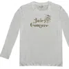 JUICY COUTURE WOMEN'S BLEACHED BONE TRADITIONAL BLING CLASSIC LONG SLEEVE T-SHIRT LONG SLEEVE