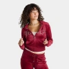 Juicy Couture Women's Bling Front Hoodie In Burgundy