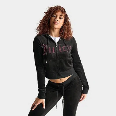 Juicy Couture Women's Bling Front Hoodie In Black