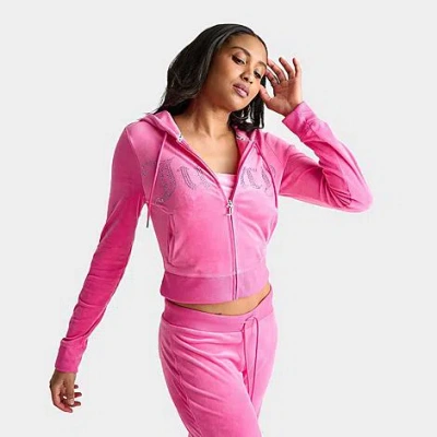 Juicy Couture Women's Bling Front Hoodie In Pink