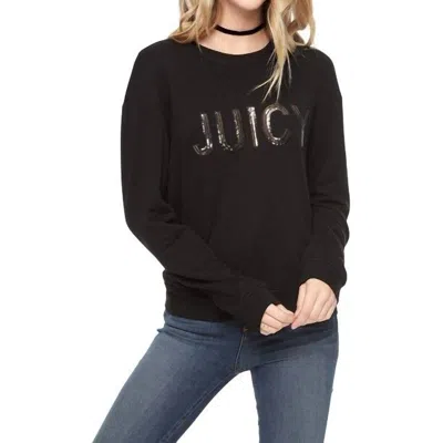 Juicy Couture Women's Cotton Crew Neck Sweatshirt In Black