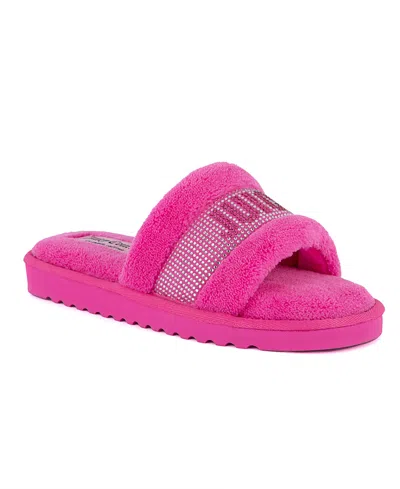 Juicy Couture Women's Halo 2 Terry Slippers In Bright Pink