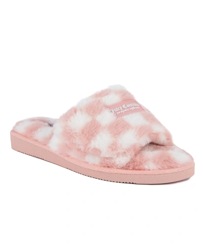 Juicy Couture Women's Hiero Slip-on Checkered Slippers In Blush