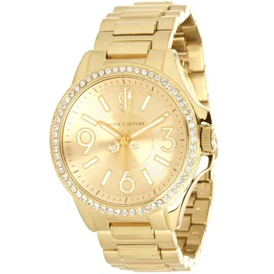 Juicy Couture Jetsetter Crystal Bezel 37mm Watch In Gold