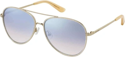 Pre-owned Juicy Couture Women's Ju 599/s Pilot Sunglasses In Gold White/grey Silver