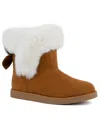 Juicy Couture Ken Womens Faux Fur Lined Pull-on Ankle Boots In Cognac
