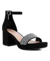 Juicy Couture Nelly Womens Ankle Strap Open Toe Block Heel In Black Micro