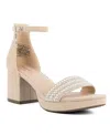 Juicy Couture Nelly Womens Ankle Strap Open Toe Block Heel In Nude Micro