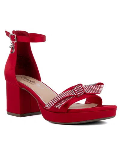 Juicy Couture Women's Nelly Two-piece Dress Sandals In Red Satin