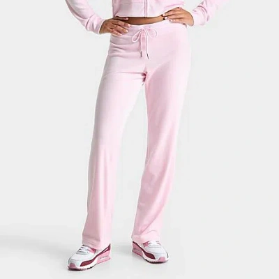 Juicy Couture Women's Og Big Bling Velour Track Pants In Pink