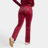 Juicy Couture Women's Og Big Bling Velour Track Pants In Burgundy