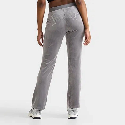 Juicy Couture Del Ray Velour Track Pant In Grey
