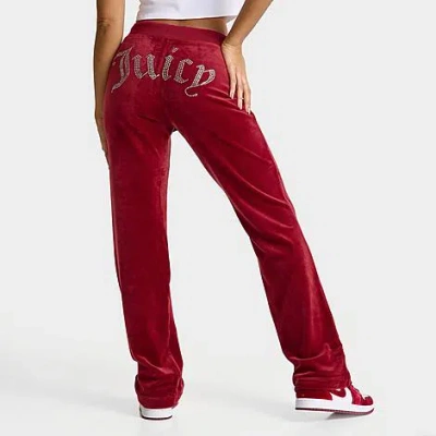 Juicy Couture Women's Og Big Bling Velour Track Pants In Multi