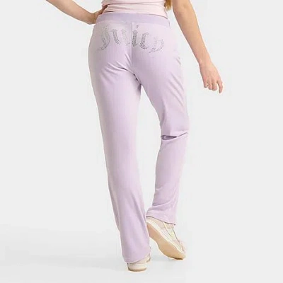 Juicy Couture Women's Og Big Bling Velour Track Pants In Orchid