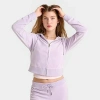 Juicy Couture Women's Og Big Bling Velour Zip-up Hoodie In Orchid