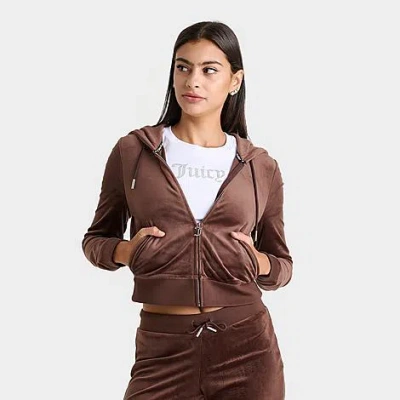 Juicy Couture Women's Og Big Bling Velour Zip-up Hoodie In Multi