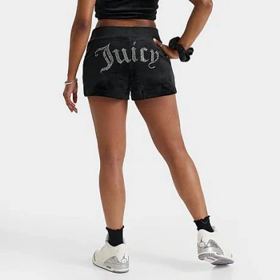 Juicy Couture Women's Og Bling Shorts Size Xl Polyester/spandex/velour