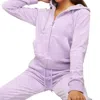 JUICY COUTURE WOMEN'S ORCHID PETAL VELOUR HOODIE SWEATSHIRT WITH JEWELED BACK