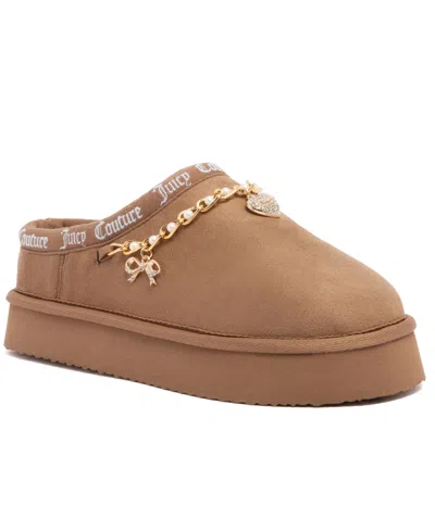 Juicy Couture Women's Orlagh Charm Round Toe Platform Slippers In Brown