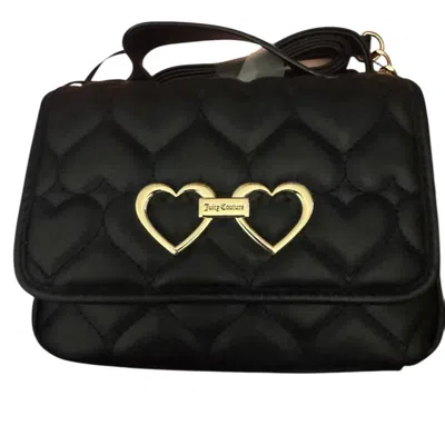 Juicy Couture Women's Quilted Crossbody Bag With Heart Detail In Black In Pink