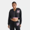 Juicy Couture Women's Ren Cropped Full-zip Hoodie In Black